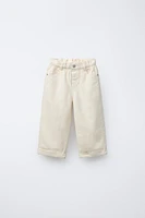 PANTALON EN SERGE PAPERBAG
