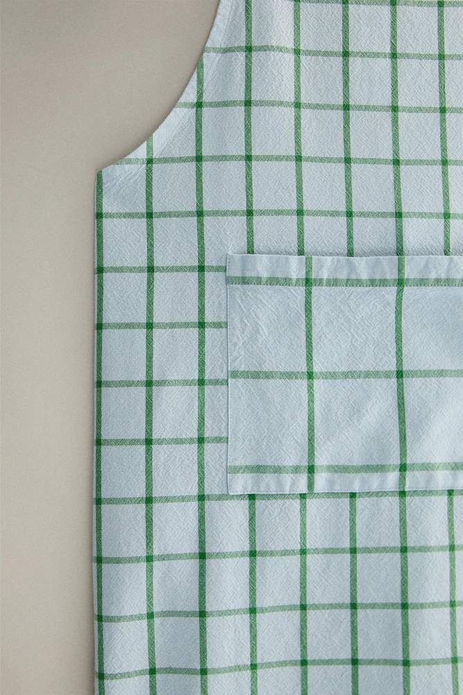COTTON CHECKED KITCHEN APRON