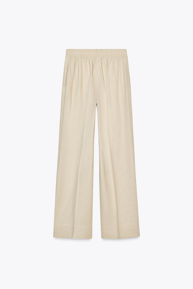 PANTALON LARGE AVEC LIN