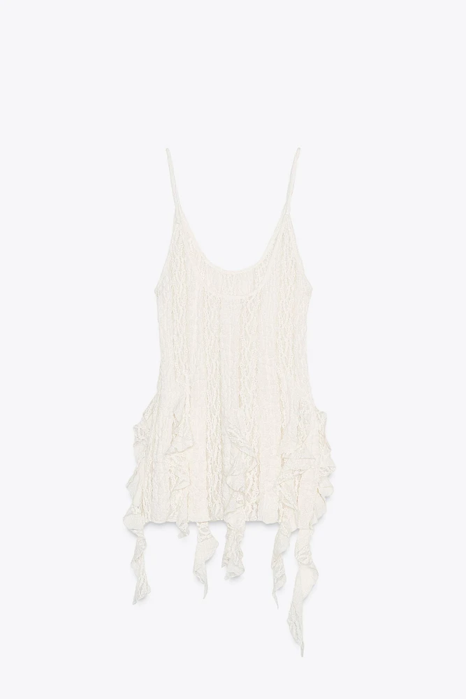 TOP EN POINTE TEXTURE DENTELLE