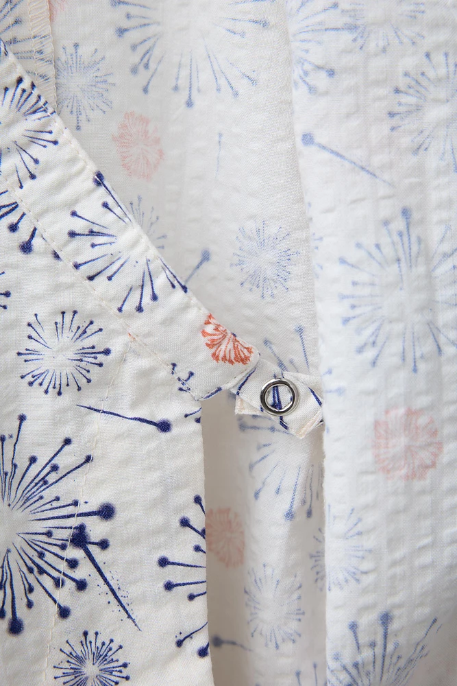 1-9 MONTHS/ PRINTED KIMONO ROMPER