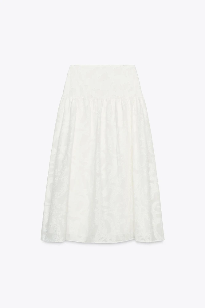 JUPE MIDI TEXTURÉE