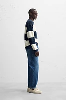 STRIPED TERRYCLOTH SWEATSHIRT