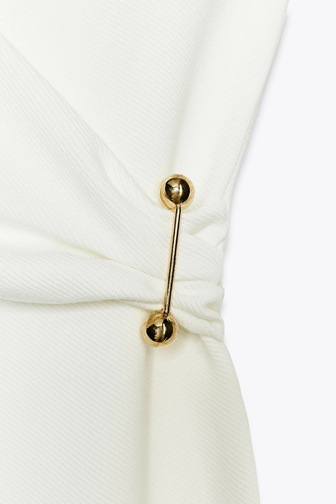MIDI DRESS WITH BROOCH