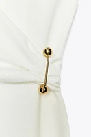 MIDI DRESS WITH BROOCH