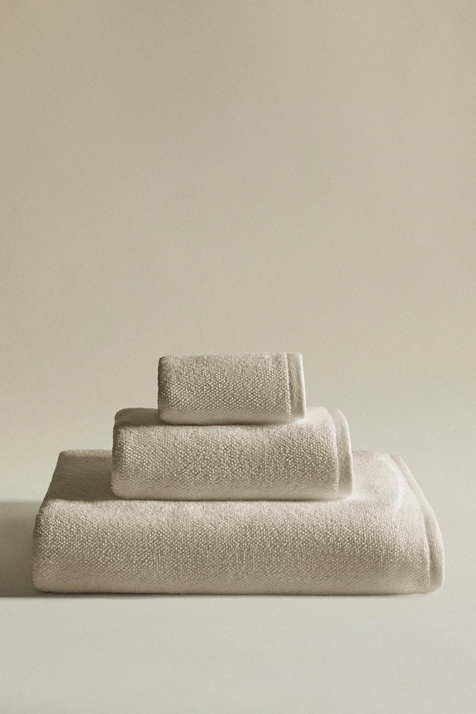 RICE STITCH COTTON BATH TOWEL