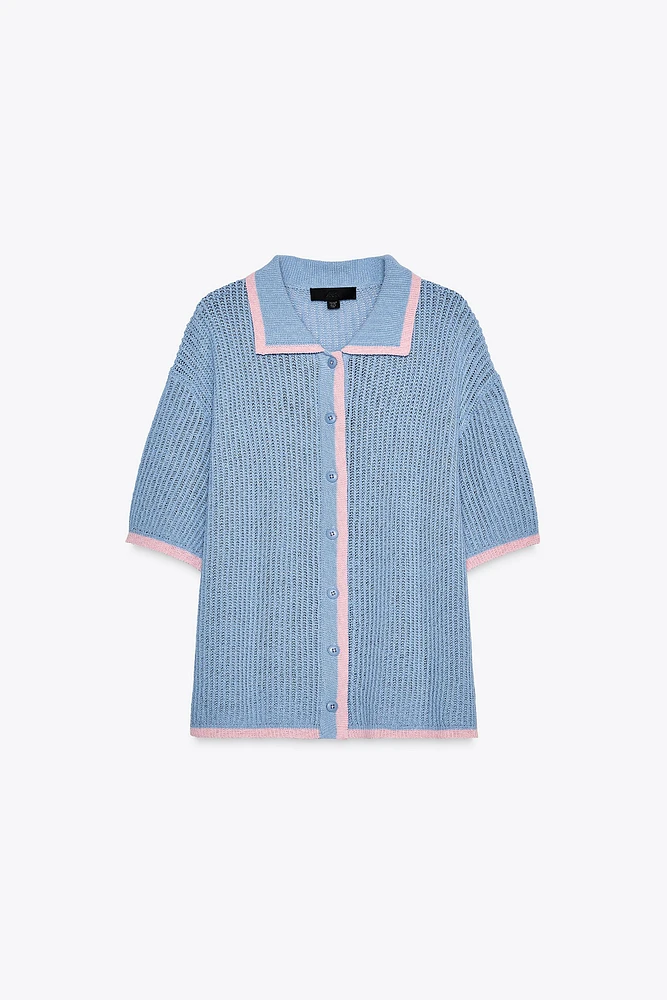 VESTE POLO EN MAILLE