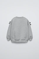 TEXT PRINT FLOCKED SWEATSHIRT