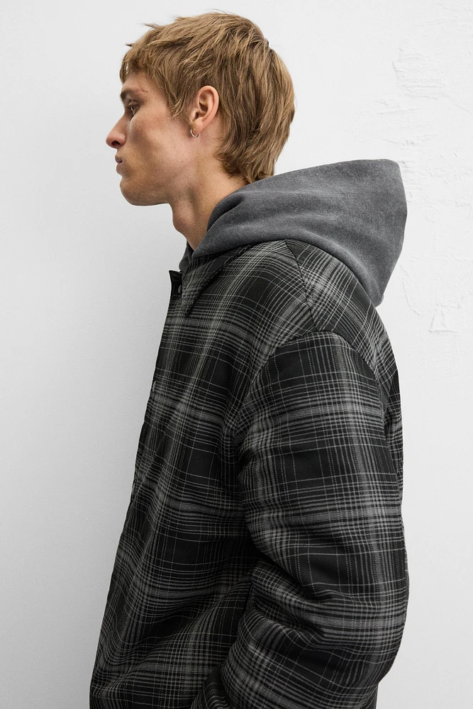 PLAID PADDED OVERSHIRT