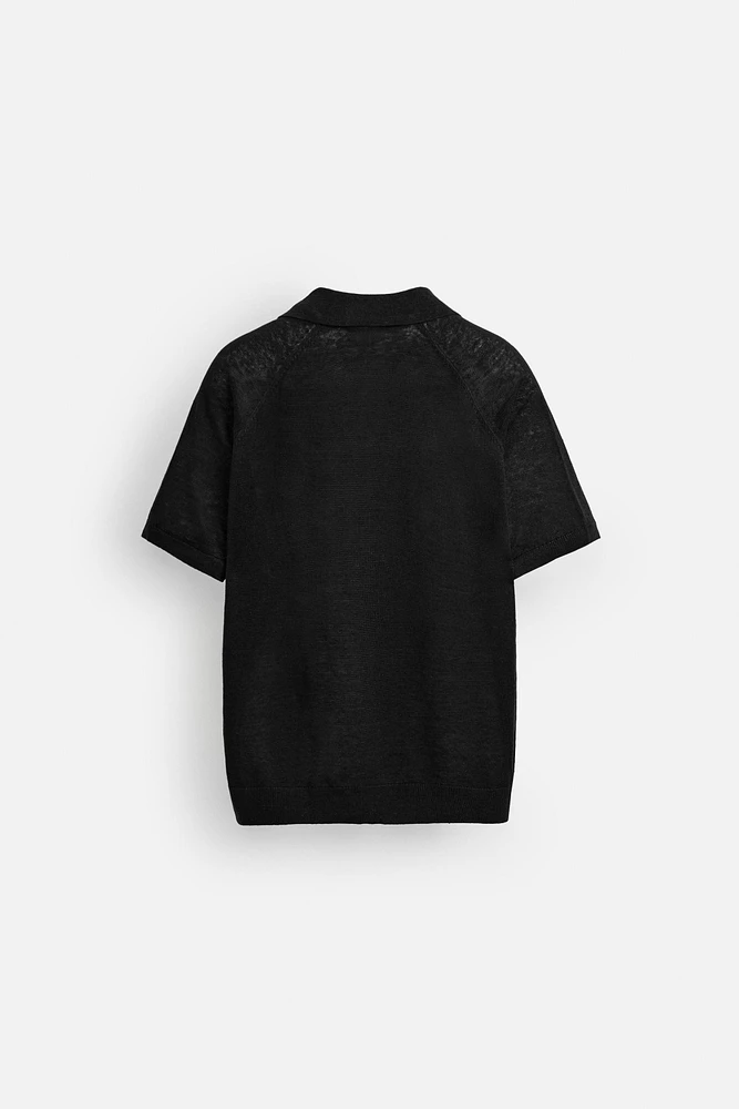 100% LINEN KNIT POLO SHIRT LIMITED EDITION