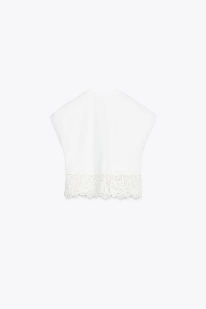 T-SHIRT COMBINÉ GUIPURE