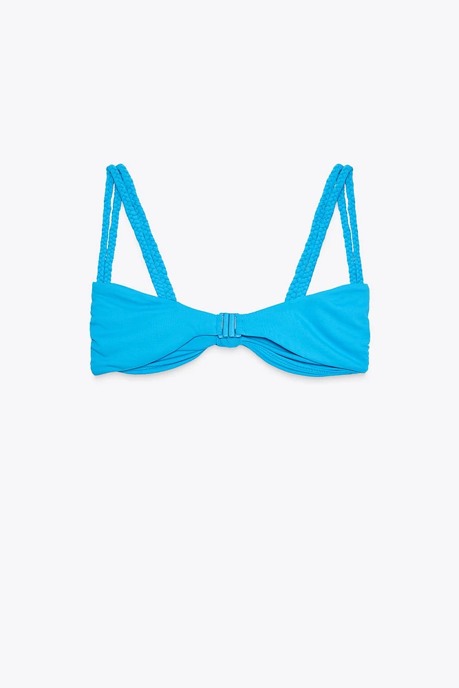 DOUBLE BRAIDED STRAP BIKINI TOP