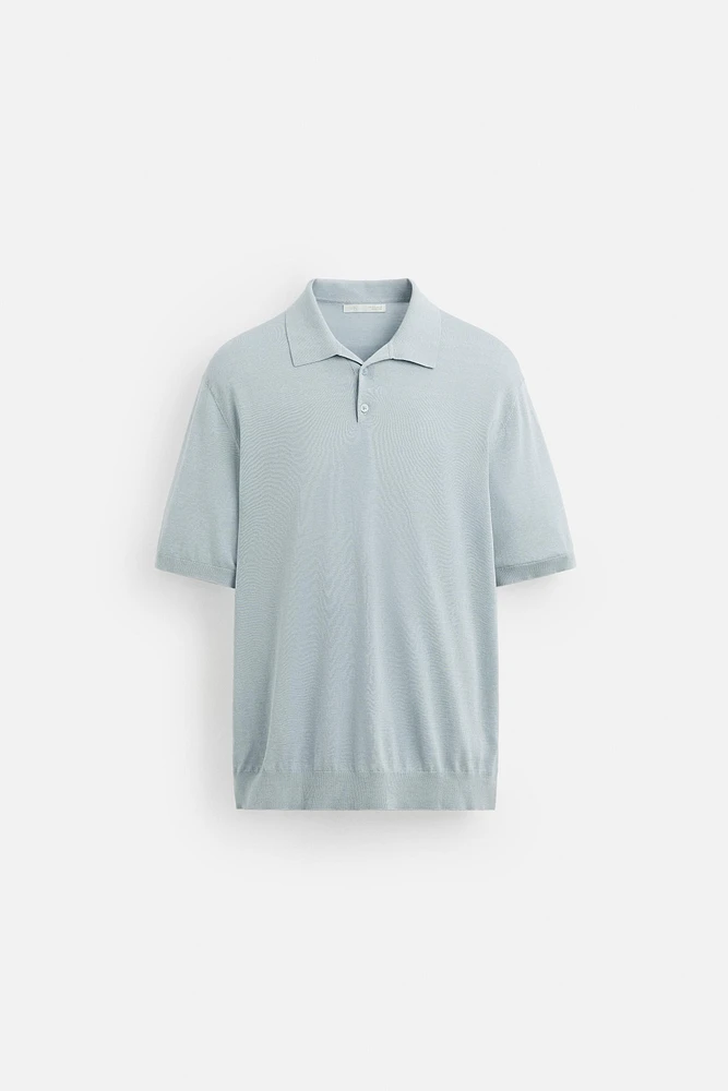 COTTON-SILK KNIT POLO