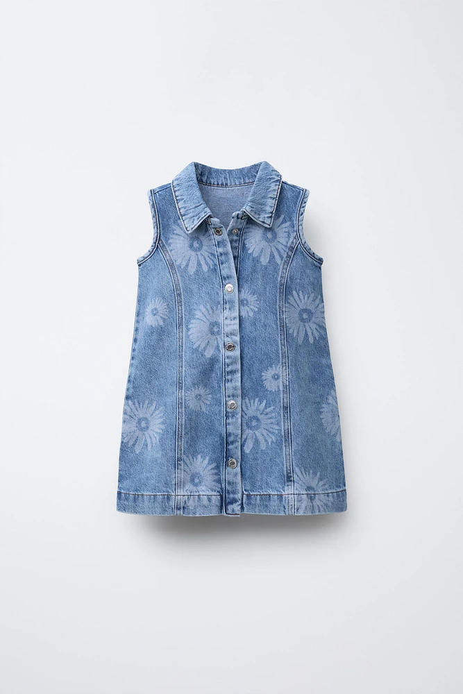 FLORAL DENIM DRESS