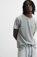 T-SHIRT IMPRIMÉ EN MATIÈRES VARIÉES