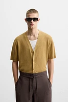CARDIGAN MANCHES COURTES