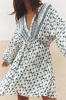 ROBE IMPRIMÉE FIL MÉTALLISÉ