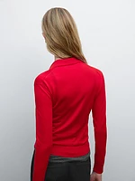 100% wool polo collar sweater with buttons