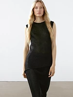 Top asymétrique en maille ajourée