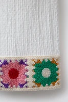 RUSTIC CROCHET KNIT FLOWER PANTS