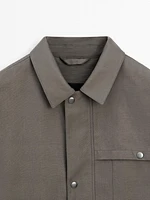 Veste avec poches coton mélangé