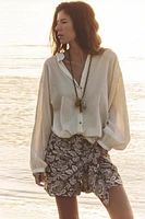 METALLIC THREAD KNOT BLOUSE