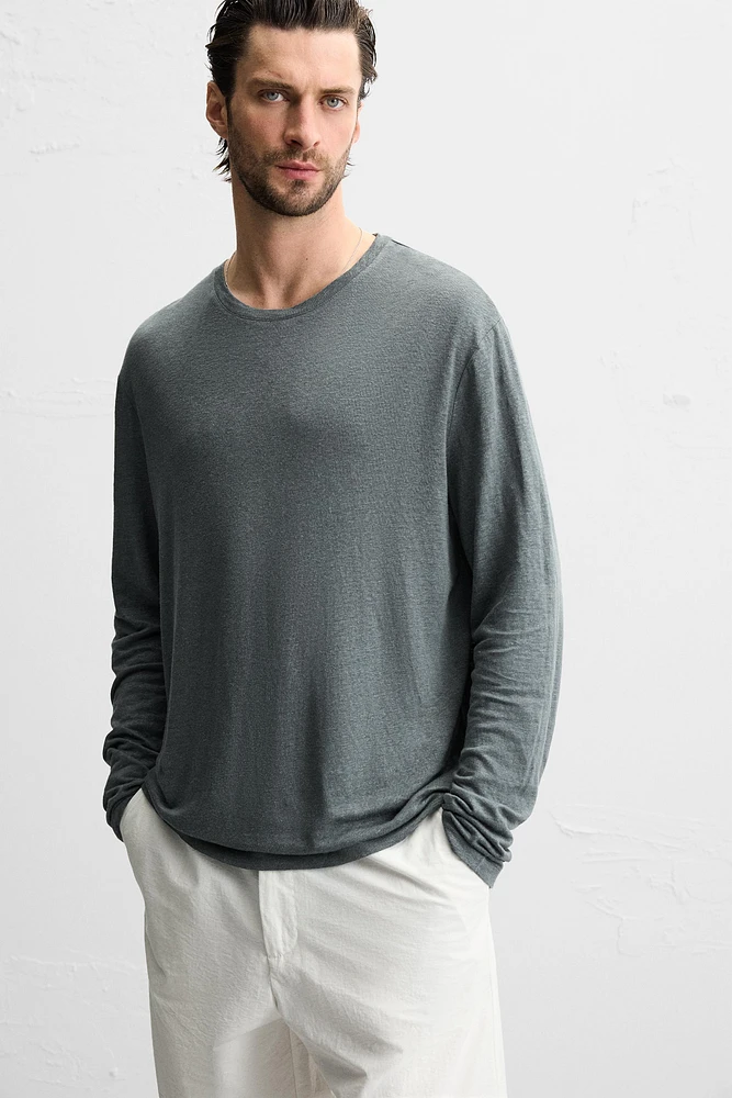 LINEN BLEND T-SHIRT