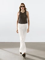 Cotton blend cutwork top