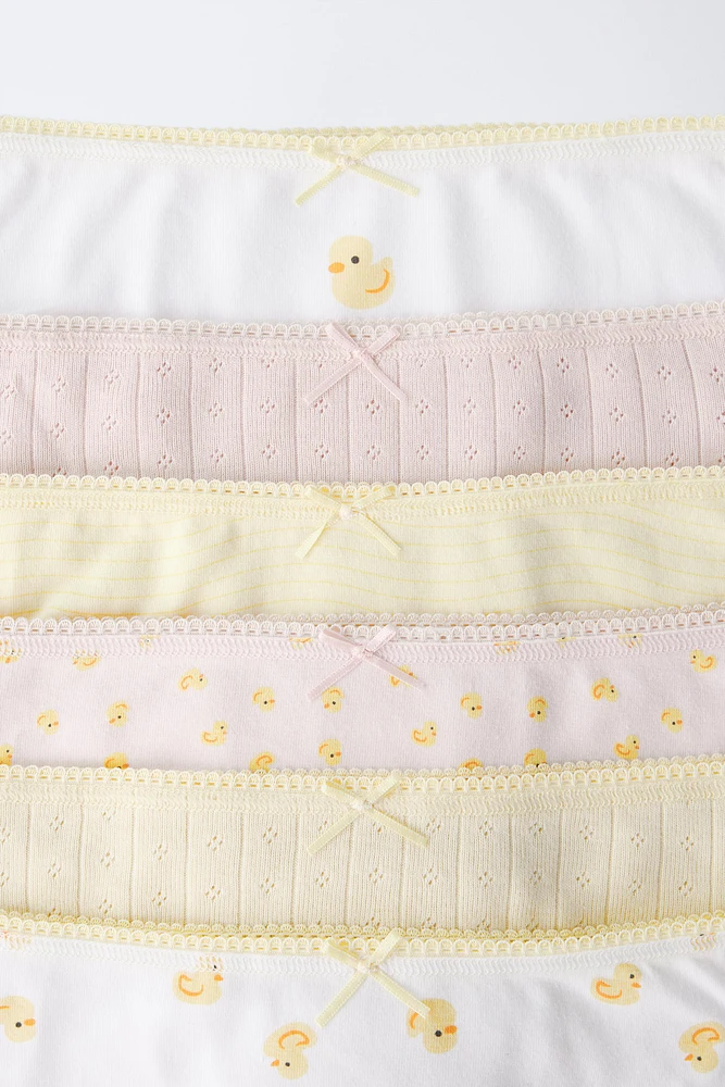 6- ANS/ LOT DE SIX CULOTTES PETITS CANARDS