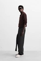 VISCOSE BLEND STRAIGHT FIT PANTS