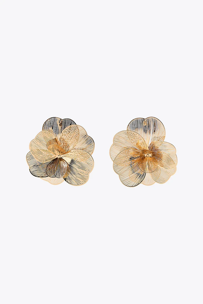 RAISED FLOWER EARRINGS