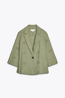 PERFORATED EMBROIDERY BLAZER