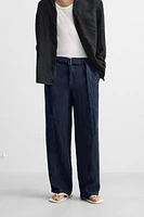 PANTALON 100 % LIN CEINTURE