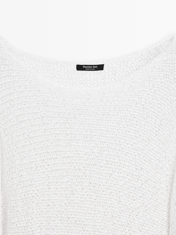 Balloon sleeve sweater with bows