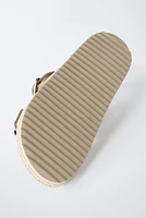 LEATHER SANDALS WITH JUTE BUCKLES