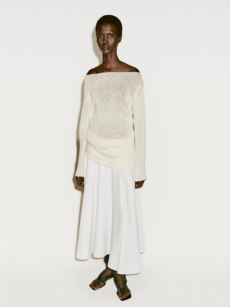 Jupe midi fluide avec ceinture large - Limited Edition