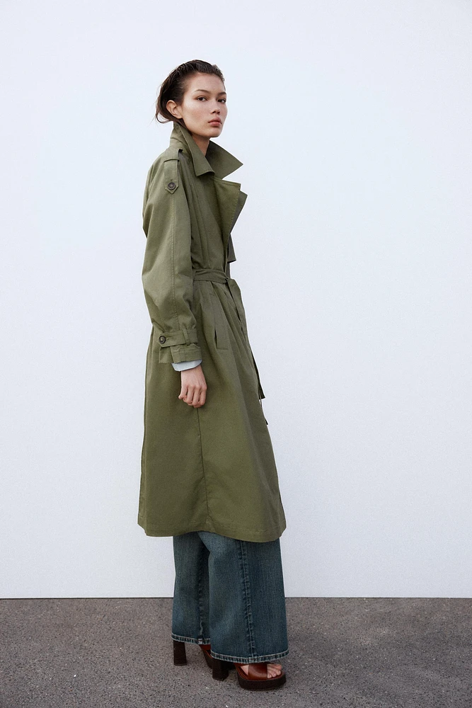 BELTED DOUBLE-BREASTED TRENCH COAT