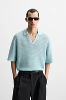CROCHET KNIT POLO SHIRT