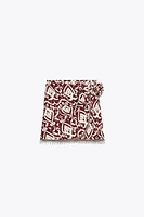 FRINGED BEADED PRINT SKIRT