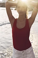 WIDE STRAP POLYAMIDE TOP
