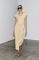 ZW COLLECTION EMBROIDERED PLEATED DRESS
