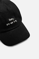 EMBROIDERED TEXT CAP