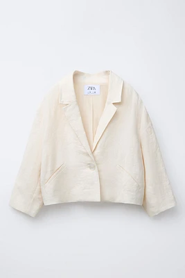 BLAZER CROPPED 100 % LIN