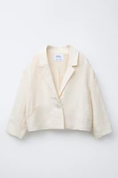 BLAZER CROPPED 100 % LIN