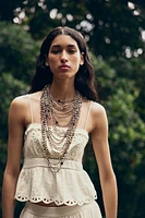 EMBROIDERED EYELET CROP TOP