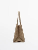 Natural raffia bucket bag