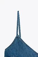 Z1975 DENIM STRAPPY MIDI DRESS