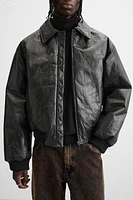 FAUX LEATHER PADDED JACKET