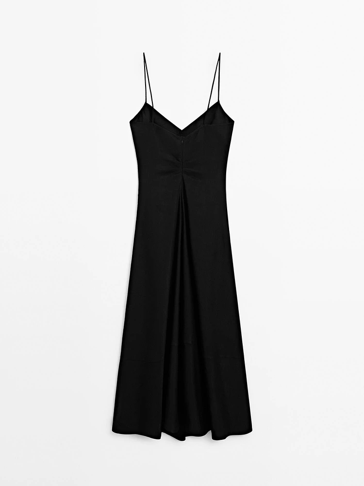 Long flowing V-neck dress