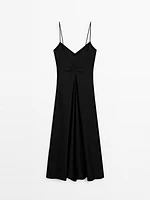 Long flowing V-neck dress